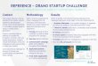 REFERENCE –ORANO STARTUP CHALLENGE · Orano challenge from the framing to the finals event, thanks to its unique network of deep tech startups and its experience: 1. Framingplanning,