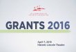 GRANTS 2016 - | greatstreets · Sister Cities International Arts Grant GRANTS TEAM Registered as 501(c)(3) nonprofit Incorporated and located in DC In good standing with District