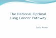 The National Optimal Lung Cancer Pathway · Performance status at presentation. wide variation in access to diagnostics and treatment variation in pathways, treatment rates, outcomes
