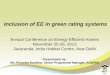 Inclusion of EE in green rating systems · ECBC Compliance: •Insulation •High Performance glass •Controls •Efficient electrical , mechanical and lighting systems Incremental