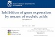 Inhibition of gene expression by means of nucleic acidsbiotka.mol.uj.edu.pl/zbm/handouts/2015/JD/10... · by means of nucleic acids. Lecture 10. ... Proceedings of the National Academy