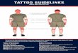 55500 (6*%&-*/&4Official Marine Corps poster created for Marine Corps Bulletin 1020: Marine Corps Tattoo Policy. Serves as a visual for where Marines may get tattoos. Utilizing layer