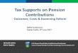 Tax Supports on Pension Contributions · Tax Supports on Pension Contributions Outcomes, Costs & Examining Reform IGESS Conference Dublin Castle, 8th June 2017 Micheál Collins Gerry