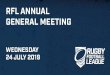 PowerPoint Presentation - Rugby Football League. 190724...Game Variants - LDRL - PDRL - Touch - Tag - Masters - Wheelchair RL New Reps - Participant - RL Foundations World Cup Legacy