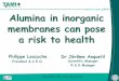 Alumina in inorganic membranes can pose a risk to health€¦ · membranes : TiO 2 Conclusion (2) When governments will decide to take a number of steps to protect humans from excessive