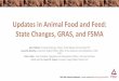 Updates in Animal Food and Feed: State Changes, GRAS, and FSMA · 2019-05-02 · FSMA Animal Food Rule: Broad Overview • Subpart B - Current Good ... operations, holding and distribution
