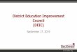 District Education Improvement Council (DEIC) · DEIC Purpose In compliance with Education Code 11.251, DEIC shall advise the Board or its designee in establishing and reviewing the