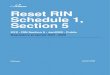 Reset RIN Schedule 1, Section 5 · Reset RIN Schedule 1, Section 5 | XXX - RIN Section 5 - Jan2020 - Public 6 2.2.1 for the remainder of asset categories in this asset group allows