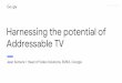 Addressable TV Harnessing the potential of · Addressable TV and advertising on catch-up TV portals will grow 10x in the next 4 years Source: Enders Programmatic TV Study (2019 data);