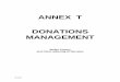 ANNEX T - Donations Mgmt - Prairie View · Cash: Currency, checks, money orders ... Donations will frequently arrive unsorted and with minimal packaging and markings. Donations may