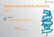 Diploma in Social Media Marketing - Amazon S3€¦ · Diploma in Social Media Marketing -Part I. Lesson 4 Recap ... Best practices & leveraging hashtags ... Leverage hashtags and