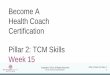 Become A Health Coach Certification Pillar 2: TCM Skills ...Pillar+2+Week+15+Vid… · Pillar 2 Week 15 Video 1. Not for Commercial Distribution. Coaching programs that get results