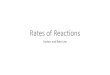Rates of Reactions€¦ · Rates of Reactions •Rates of Reaction p.213-273 · all chemical reactions occur due to particle collisions · elastic collisions do not result in reactions