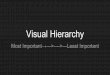 Visual Hierarchy - grantdigimedia.weebly.com · Use scale (size) to create visual hierarchy. 1. Order information priorities 2. Change your text size to reflect visual hierarchy