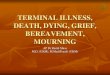 TERMINAL ILLNESS, DEATH, DYING, GRIEF, BEREAVEMENT, · PDF file Grief, Mourning, Bereavement Grief: emotions and sensations that accompany the loss of someone or something dear to