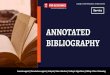 Annotated Bibliography -