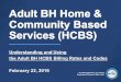 2.22.16 HCBS Billing · (Health Home Care Manager) to Adult BH HCBS service providers. "H3 –This code identifies the person as enrolled in a HARP. It also indicates that the person