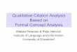 Qualitative Citation Analysis Based on Formal Concept Analysispetersen/slides/Petersen... · Citation Analysis with FCA • The citation of a publication P is denoted by cite(P) or