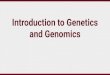 Introduction to Genetics and Genomics · Introduction to Genetics and Genomics. NHGRI Lecture Series These materials were developed in part from this excellent lecture series at the