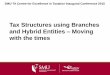 Tax Structures using Branches and Hybrid Entities Moving ... · –Optimistic – convergence with direction that BEPS is heading. –Less issue of substance with influence of AoA