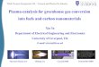 Plasma-catalysis for greenhouse gas conversion into fuels ... Tu-2012.10.17.pdf · Plasma-catalysis for greenhouse gas conversion into fuels and carbon nanomaterials Xin Tu Department