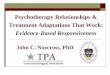 Psychotherapy Relationships & Treatment Adaptations That Work · 2018-04-14 · Collecting Client Feedback (Lambert & Shimokawa) The Process: Inquire directly about client’s progress;