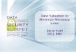 Data Valuation to Minimize Monetary Loss · 2019-12-21 · 2016 SNIA Data Storage Security Summit. © Insert Your Company Name. All Rights Reserved. Data Valuation to Minimize Monetary