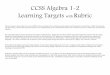 CCSS Alg 1-2 Learning Targets with rubric 14-15 · CCSS Algebra 1-2 Learning Targets with Rubric This document is the product of a team of PPS teachers experienced in writing learning