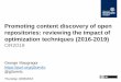Promoting content discovery of open repositories ...€¦ · Migration to InnoDB as the MySQL storage engine Deployment of Google Data Highlighter Key technical ‘improvements’