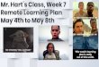 Mr. Hart’s Class, Week 7 Remote Learning Plan May 4th to ... · Mr. Hart’s Class, Week 7 Remote Learning Plan May 4th to May 8th This week’s learning plan is really out of this