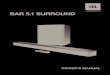 BAR 5.1 SURROUND...4 1. INTRODUCTION Thank you for purchasing the JBL Bar 5.1 Surround (soundbar and subwoofer) which is designed to bring an extraordinary sound experience to your