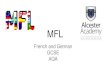 MFL - Alcester Academy€¦ · Paper 1 - Listening (25%) Paper 2 - Speaking (25%) Paper 3 - Reading (25%) Paper 4- Writing (25%) Students do either Foundation or Higher for all papers