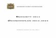 SANDEFJORD KOMMUNE · Rådmannens forslag til årsbudsjett 2012 og økonomiplan 2012-15 vedtas som vist i Budsjettskjema 1A og 1B for driftsbudsjettet Budsjettskjema 2A og 2B for
