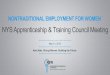 NYS Apprenticeship & Training Council Meeting · 13/05/2015  · Nontraditional Employment for Women May 13, 2015 5 NEW Employers •Carpenters NYC District Council •Carpenters