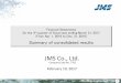 JMS Co., Ltd. · 2017-02-22 · Topics < Apr. 2016 – Dec. 2016 > ※Announcement date-”JMS Tongue Pressure Measuring Device” was adopted as the diagnostic criterion for