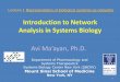 Introduction to Network Analysis in Systems Biologycs.uwindsor.ca/~angom/teaching/cs592/AviMaayanSlides.pdf · Analysis in Systems Biology Avi Ma’ayan, Ph.D. Department of Pharmacology