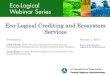 Eco-Logical Webinar Series - Transportation · 2017-12-20 · Eco-Logical Webinar Series Eco-Logical Crediting and Ecosystem Services Presenters: Lydia Olander, Duke University, National