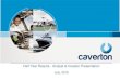 Caverton Offshore Support Groupcaverton-offshore.com/downloads/Half Year Results... · Half Year Results - Analyst & Investor Presentation July, 2015. Important Notice This presentation