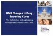 BMS Changes to Drug Screening Codes · drug classes, by CLIA waived test or moderate complexity test, per ... following points in mind: ... • Orders for drug screening for any other
