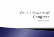 Ch. 11 Powers of Congress - Weeblykhsusgovt.weebly.com/uploads/4/5/3/9/45397135/pdf_powers_of_co… · Congress shares power with Chief Executive (President) Extensive and substantial