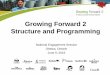 Growing Forward 2 Structure and Programming · collaboration and dialogue across the country –Implementing programs to advance agreed-upon priorities in innovation, competitiveness
