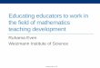 Educating educators to work in the field of mathematics ...€¦ · The professional education and development of educators working in the field of mathematics teaching development