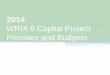 WRIA 9 Capital Project Priorities and Budgets...Small Grant/Stewardship Grant Round 25,000 Porter Levee Setback - Construction 300,000 Mill Creek/Green River Confluence - Leber 787,846