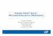 Inside Intel Core Microarchitecture (Nehalem) ... Configuration: pre-production Intel® Core i7 processor with 3 channel DDR3 memory. Performance tests and ratings are measured using