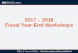 2017 – 2018 Fiscal Year-End Workshops...Accrue for services rendered or goods received as of August 31. st Materiality factor of > $10,000 per item Vouchers for $10,000 or less must