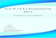 G.C.E (A.L) Examination - A.L... · PDF file G.C.E.(A.L.) Examinations 2012 - 2017 Performance of School Candidates by Year 2012 (New) 2013 2014 2015 2016 2017 196954 209906 207304