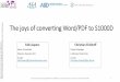 The joys of converting Word/PDF to S1000D · The joys of converting Word/PDF to S1000D: The process side as seen from a civil aviation MRO 13. d. Controlling applicability The joys