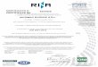 CERTIFICATO N. 465/96/S NICOMAC EUROPE S.R.L.La validità del presente certificato è subordinata a sorveglianza periodica annuale / semestrale ed al riesame completo del sistema di