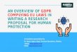GDPR complying EU laws  in writing a research proposal for human protection – Pubrica
