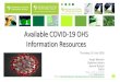 COVID-19 OHS INFORMATION RESOURCES · The website contains Occupational Health Safety (OHS resources the following COVID-19 information: •NIOH OHS Resources •National Government